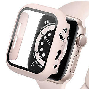Закаленное стекло + крышка для Apple Watch Series SE 44MM, Pink